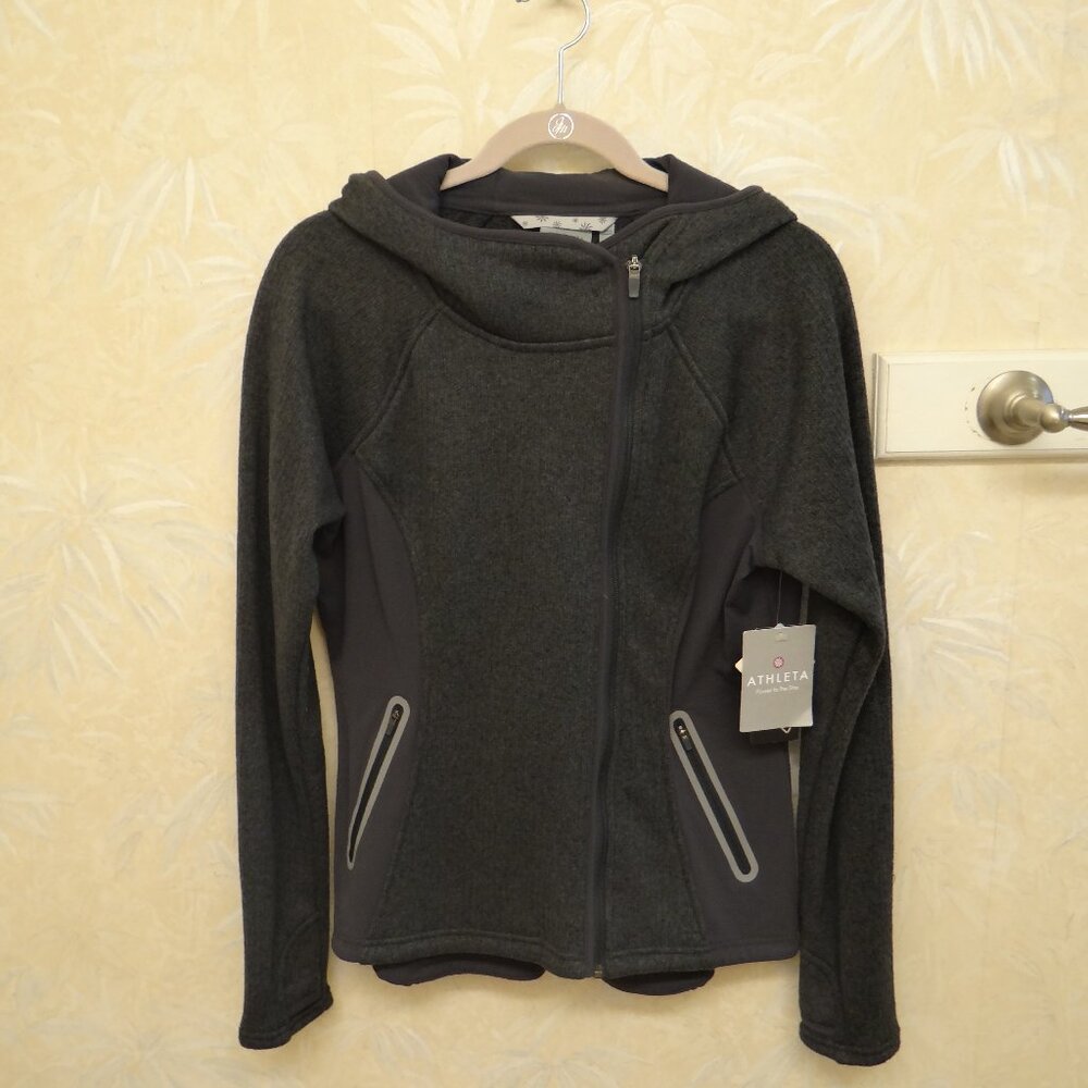 NEW With Tags ATHLETA Daybreak Hoodie; Charcoal Gray, Women size Large